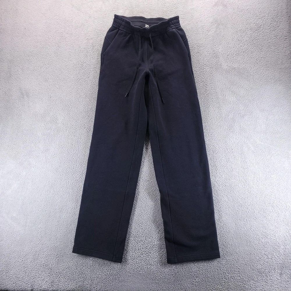 Lululemon Sweatpants Womens 2 Black Straight Leg Elastic Waist Lounge Yoga Gym
